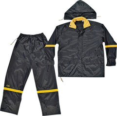 Custom Leathercraft mens Heavy Duty Nylon 3 Piece Rain Suit, Black, X-Large US R103X