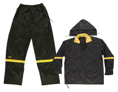 CLC Custom Leathercraft Rain Wear R103M Black Nylon 3-Piece Rain Suit, Medium