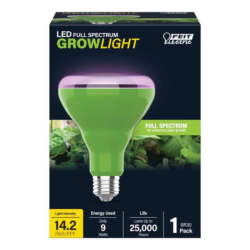 Feit Electric - BR30/GROW/LEDG2/BX Full Spectrum LED 65W Equivalent BR30 Non-Dimmable Hydro Grow Light Bulb