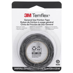 3M 1755-BC-6 black cotton cloth friction tape roll