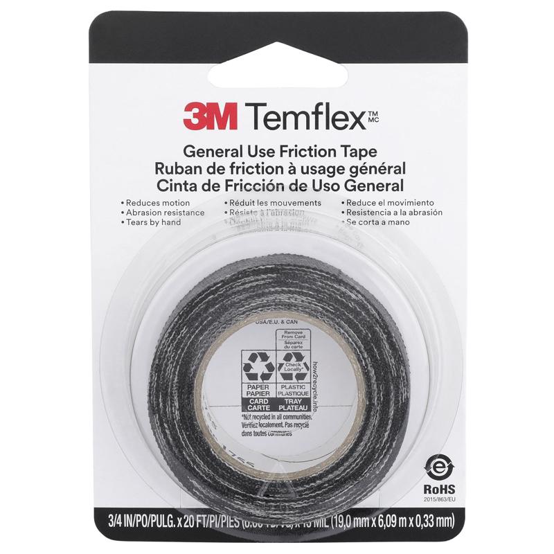 3M 3407NA Friction Tape, 0.708-Inch x 240-Inch 3407NA-BA-6