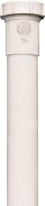 Plumb Pak PP55-12W Extension Tube, 1-1/2 in Dia X 12 in L, Slip Joint, Plastic, 1-1/2" x 12", White