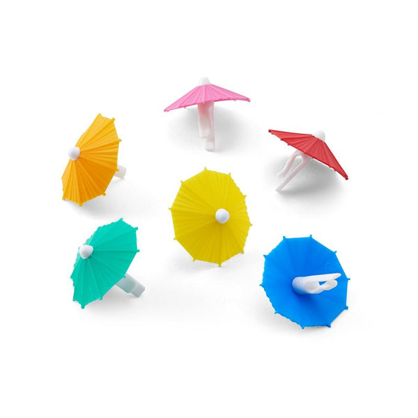 Fred & Friends Genuine Fred MY TAI Umbrella Drink Markers, Set of 6, Colorful Silicone Umbrellas to Keep Track of Your Drink, Ideal for Hostess Gifts, Beach Houses, Bachelorette Parties, and White Elephant Parties 5161083