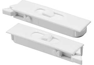 Prime-Line F 2749 Tilt Latch Pair, White Plastic Construction, Spring-Loaded, Snap-In (1 Pair)