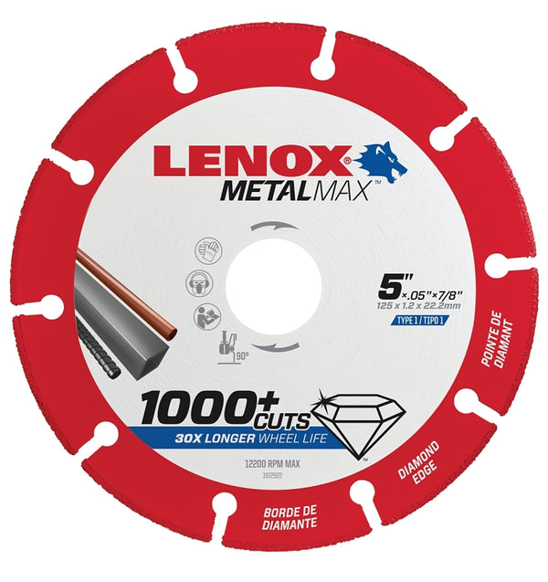 Lenox Metalmax 5 Inch Segmented Rim Diamond Cutting Wheel for Metal 1972922