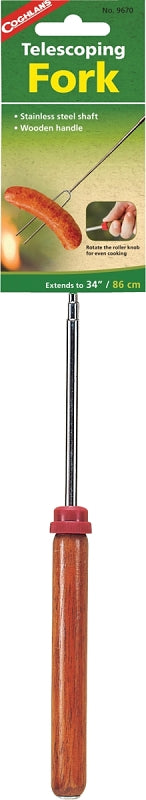 Coghlan's Telescoping Extension BBQ Fork, Wooden Handle 9670