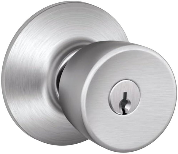 Schlage, Brushed Chrome F51VBEL626 Bell Entry Knob, Pack of 1 F51BEL626
