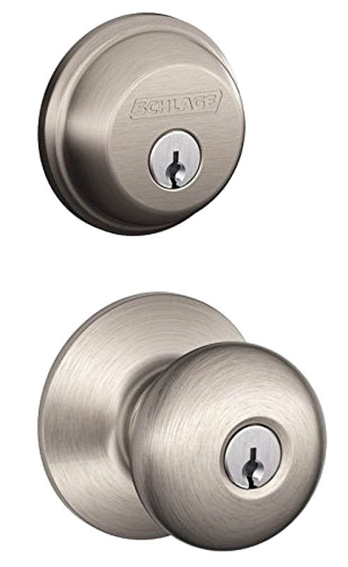 Schlage Lock Company FB50VPLY619 Deadbolt/Knob Stn Nkl
