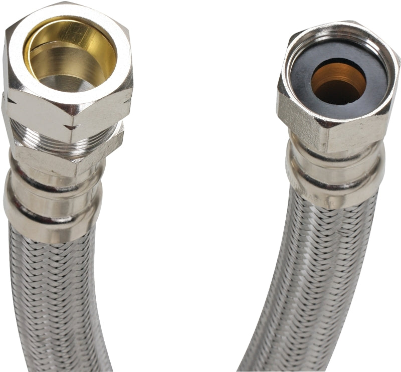 Fluidmaster B4H18 Water Heater Connector, Braided Stainless Steel - 3/4 Female Iron Pipe Thread x 3/4 Compression Coupling, 18-Inch Length