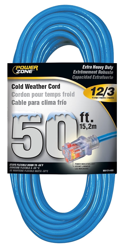 Cord Extension Outdoor Round Cold 12/3x50ft