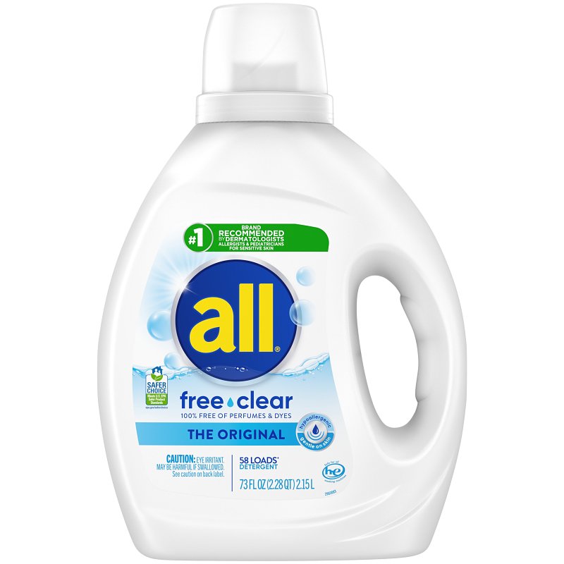 all Liquid Laundry Detergent for Sensitive Skin, 73 Fl Oz, 58 Loads