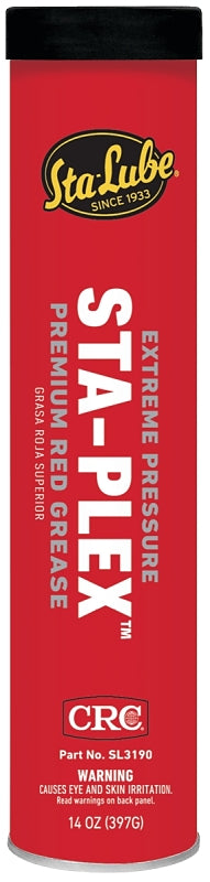 Crc Sta-Lube Sta-Plex Extreme Pressure Premium Red Grease SL3190 - 14 Oz., Multi-Purpose Lithium Complex Grease