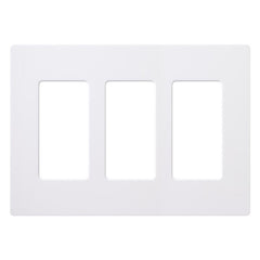 Lutron Claro White Light Switch Cover Plate, 3-Gang Screwless Wall Plate for Rocker Light Switches, Outlet Cover, Gloss CW-3-WH