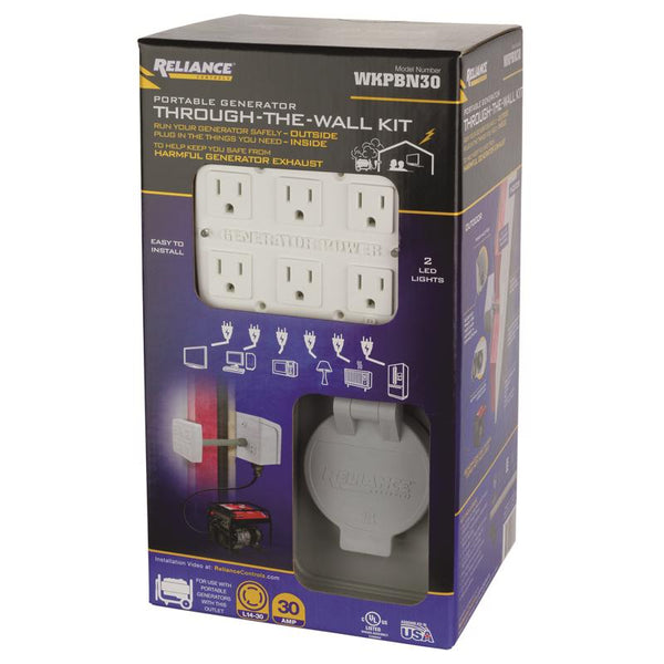 Reliance Controls Corporation WKPBN30 Portable Generator Through-The-Wall PWR Transfer Kit, No Size, EMW3790037