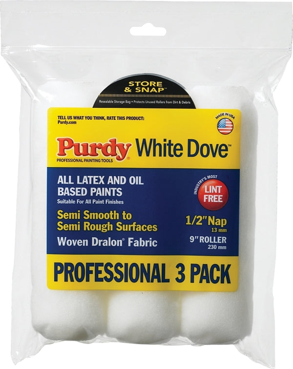 Purdy 140864000 White Dove Multi-Pack 1/2" nap-3-Pack Dump Bin, One Size, 3 Count 14W864000