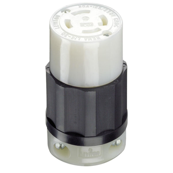 Leviton 2713-CY 30 Amp, 125/250 Volt, NEMA L14-30R, 3P, 4W, Locking Connector, Industrial Grade, Grounding - Yellow-White 166-2713-OCY