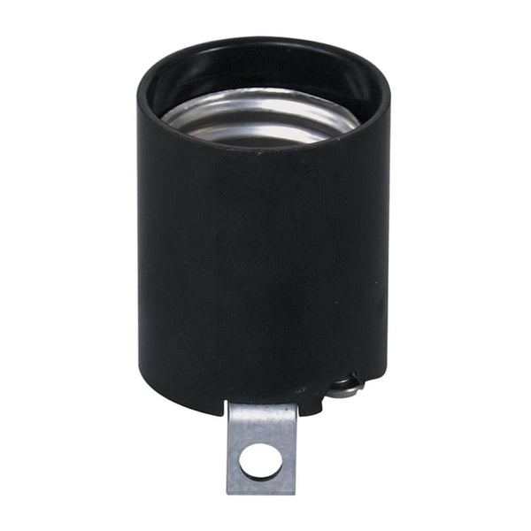 Leviton 1-Circuit 1-Piece Keyless Lamp Holder, 660W, Incandescent, Medium, 3352-F, Black 922-03352-00F