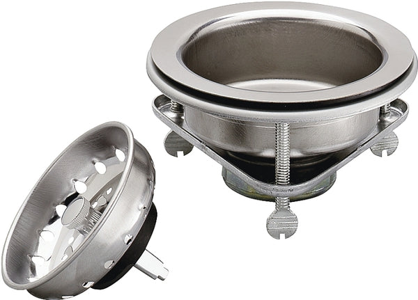 Plumb Pak Pp5416 Thumb Screw Style Kitchen Basket Strainer, Stainless Steel