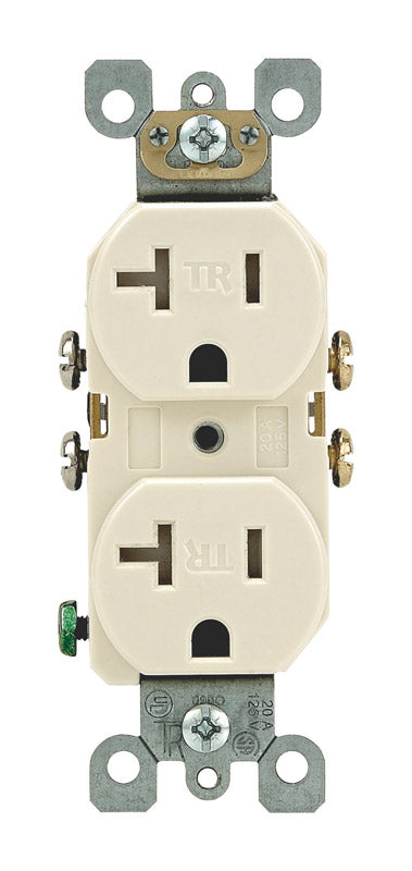 Leviton 20 Amp Tamper-Resistant Duplex Outlet, T5820-T, Light Almond
