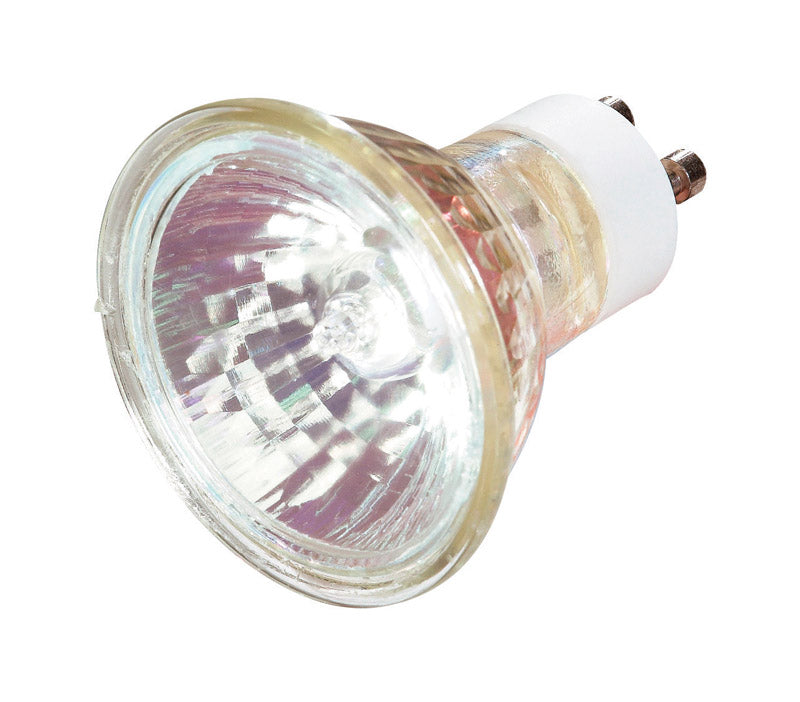 Satco S3501 1/Card 120V 35-Watt MR16 GU10 Base Light Bulb with FL 36 Beam Pattern with Lens, white