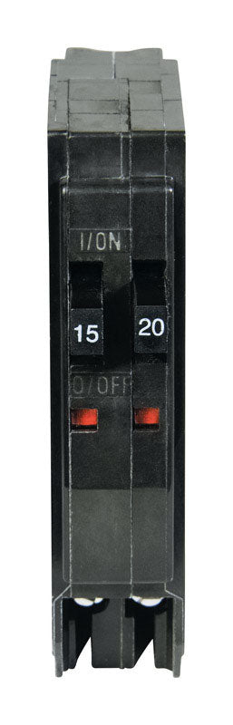 Square D by Schneider Electric, Black QOT1520CP Circuit Breaker, 1 x 15 Amp, 1 x 20 Amp