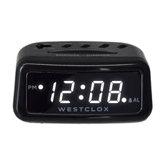 Westclox Digital LED Alarm Clock - Large Display, Electric with Battery Backup, Snooze Function, Dimmable Brightness, Compact for Home & Office (Black) 71084