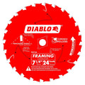Freud Diablo D0724A 7-1/4in 24T ATB Framing Saw Blade 5/8in & Diamond Knockout Arbor