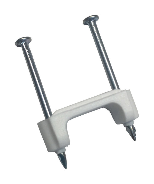 Gardner Bender PS-1550TD Plastic Staple, 1/2 in., 14/2, 12/2, 10/2 (NM) Cable, Polyethylene - UV Resistant, 25 Pk., White