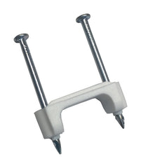 Gardner Bender PS-1550TD Plastic Staple, 1/2 in., 14/2, 12/2, 10/2 (NM) Cable, Polyethylene - UV Resistant, 25 Pk., White