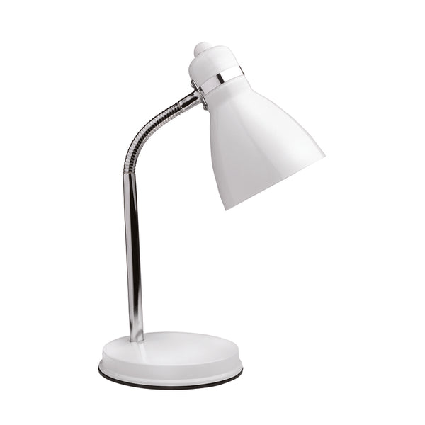 Newhouse Lighting Oxford White Metal Flexible LED Goose Neck Lamp for Desk or Table with 1 Free 6-Watt LED Bulb Included Nhdk-Ox-Wh