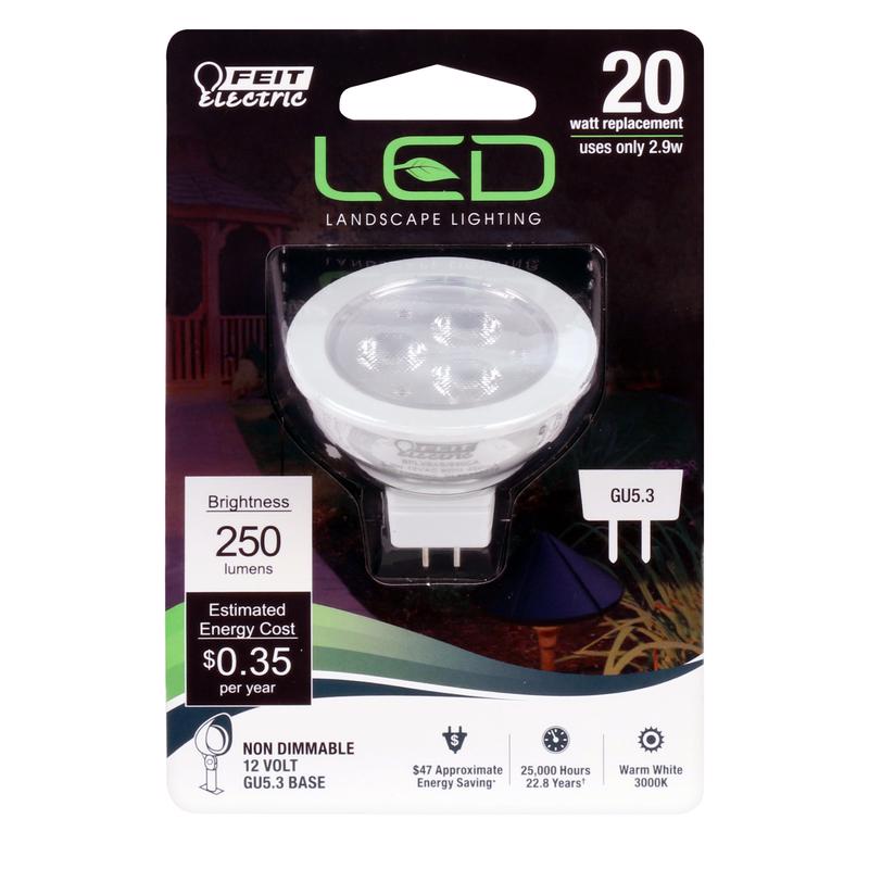 Feit Electric GU5.3 GU5.3 LED Bulb Warm White 20 Watt Equivalence 1 pk