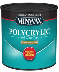 1/2 pt Minwax 24444 Clear Polycrylic Water-Based Protective Finish Semi-Gloss