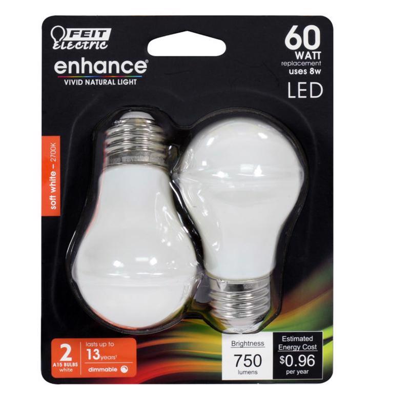 BULB LED A15 SW 8W 2PK