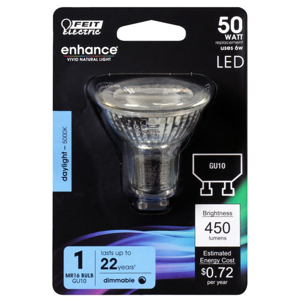 FEIT Electric Enhance MR16 GU10 LED Bulb Daylight 50 Watt Equivalence 1 pk MR16G10500950CA