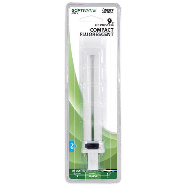 Feit Electric BPPL9 Compact Fluorescent 2 Pin Light Bulbs, No Size, White