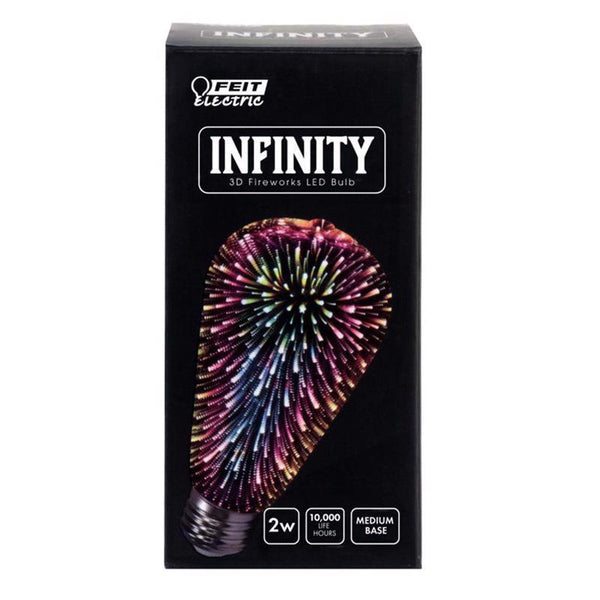 FEIT Electric Infinity 3D Fireworks LED Light Bulb, ST19 LED Bulb, ST19/PRISM/LED,1 Count (Pack of 1), Multicolor ST19/PRISMLEDRP