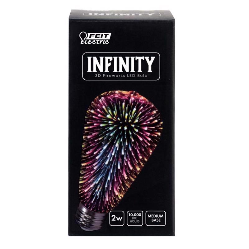 FEIT Electric Infinity 3D Fireworks LED Light Bulb, ST19 LED Bulb, ST19/PRISM/LED,1 Count (Pack of 1), Multicolor