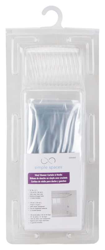Homebasix SD-625CL-3L 70 x 72 in. Vinyl Shower Curtain44; Clear