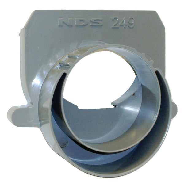 NDS 249G Spee-D Channel Offset End Outlet 3 Pipe & 4 in. Drain Fittings, 3&quot/4&quot, Grey 249-AST/249