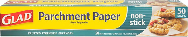 Glad Parchment Paper for Baking | Rolled Parchment Paper for Baking and Food Storage | 50 Square Feet White Parchment Baking Paper from Glad for Everyday Use BBP0481