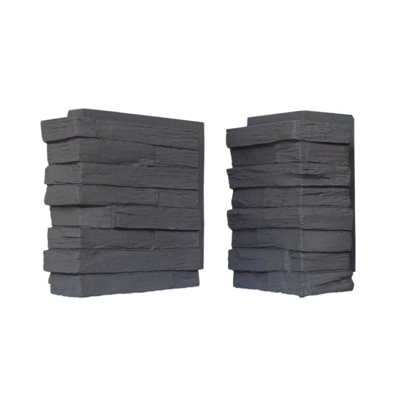 DuraKwik Stone 301CMC DuraKwik Stone Siding Corner, 13 in L, 10 in W, 4 in Thick, Interlocking Edge, Slatestones Contemporary Profile - Pack of 4