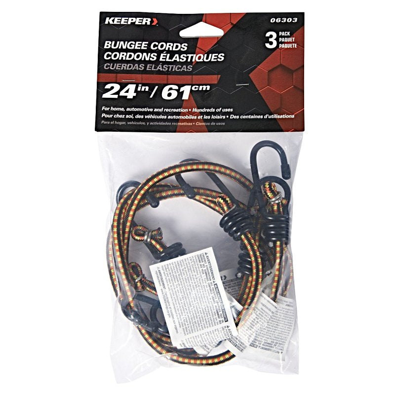 Keeper 06303 24 inch Bungee Cord, 3 Pack