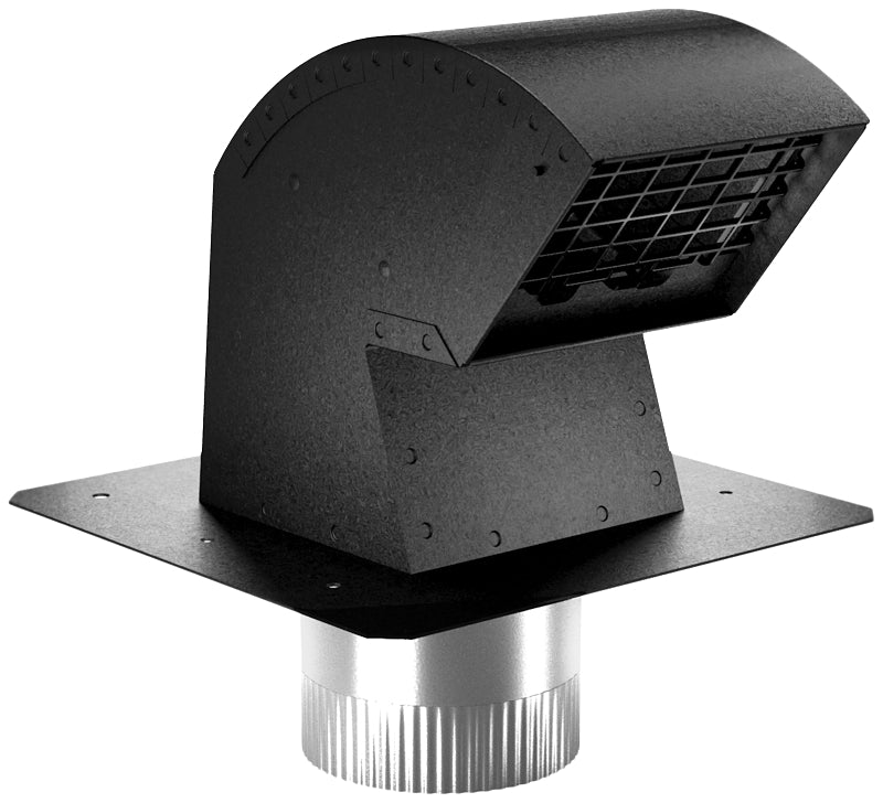 Imperial Manufacturing R2 9 in. L x 4 in. Dia. Black/Silver Aluminum Roof Cap with Collar