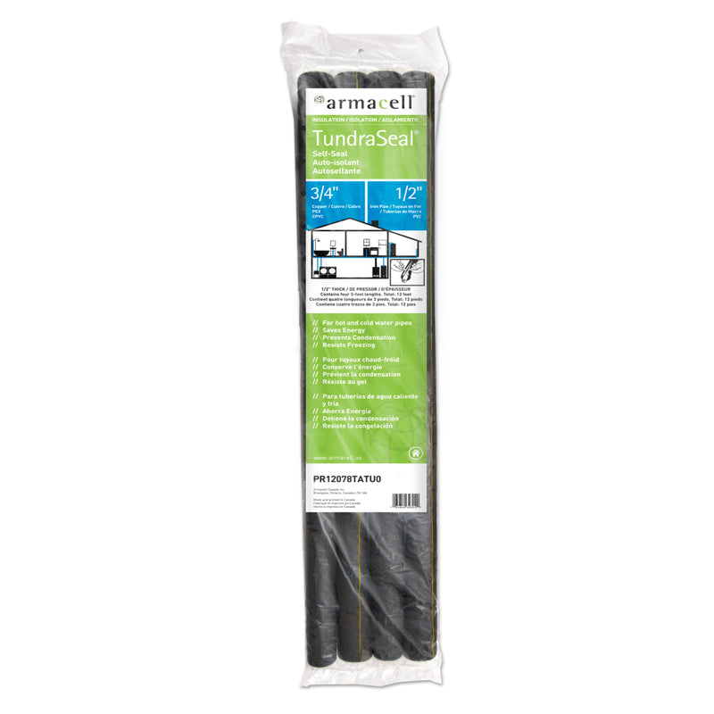 Armacell TundraSeal Self Sealing 3/4 in. x 3 ft. L Polyethylene Foam Pipe Insulation - Case of: 14;1414