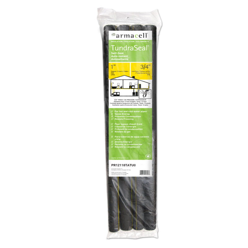 Armacell TundraSeal Self Sealing 1 in. x 3 ft. L Polyethylene Foam Pipe Insulation12 PR12118TATU0 (12-Pack)