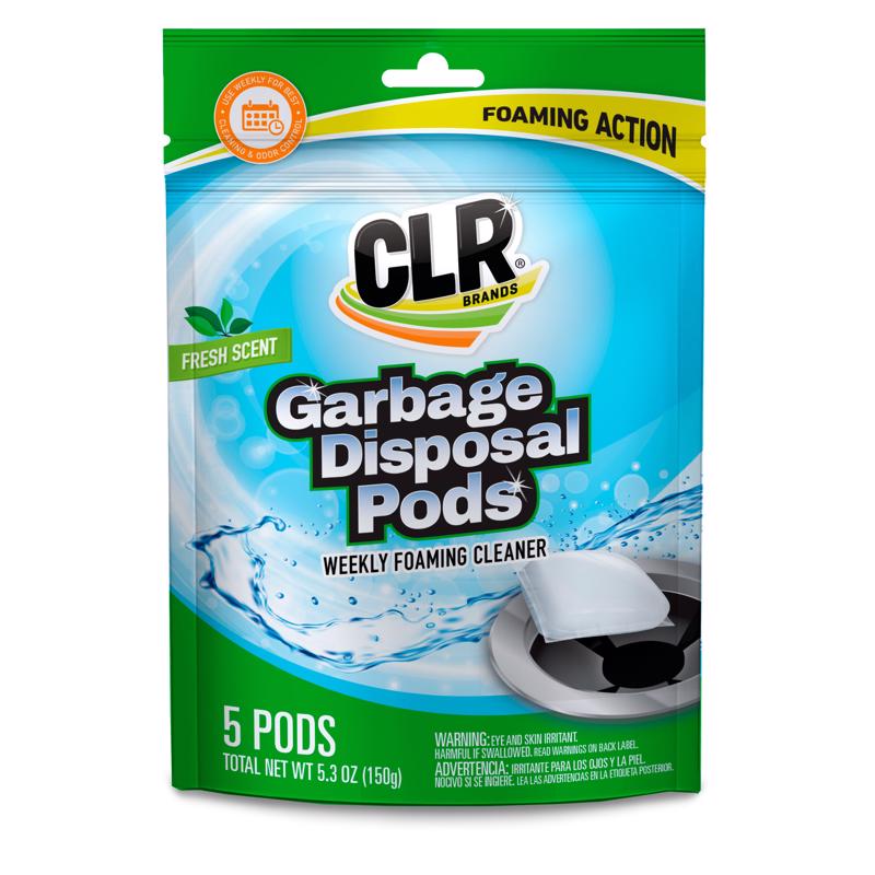 CLR Fresh & Clean Garbage Disposal, Fresh Scent Weekly Foaming Cleaning Pods, 5 Pods Total (Packaging May Vary)