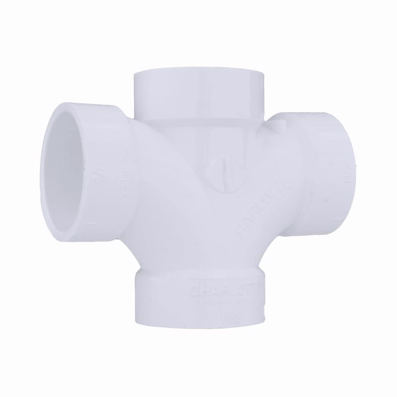 CHARLOTTE PIPE 1 1/2 DWV Double Sanitary TEE DWV (Drain, Waste and Vent) (1 Unit Piece)
