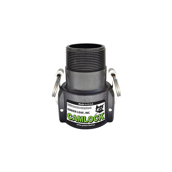 Green Leaf GLP 200 B NL Series Polypropylene Gator Lock Cam Lever Coupling, Non-Locking, 2 Inc Female Coupler/Male Thread