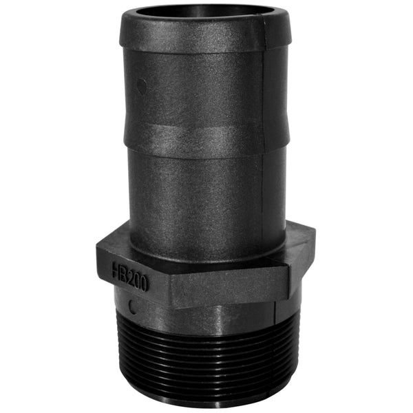 Green Leaf 272150152 2 NPT x 2 in. Barb Heavy Duty Black Polypropylene Combination Nipple HB200