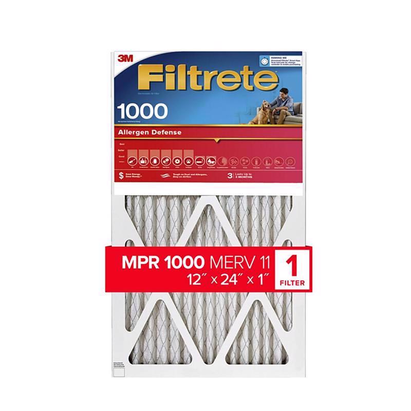 3M Air Fltr 12X24X1 1000MPR 9820-4